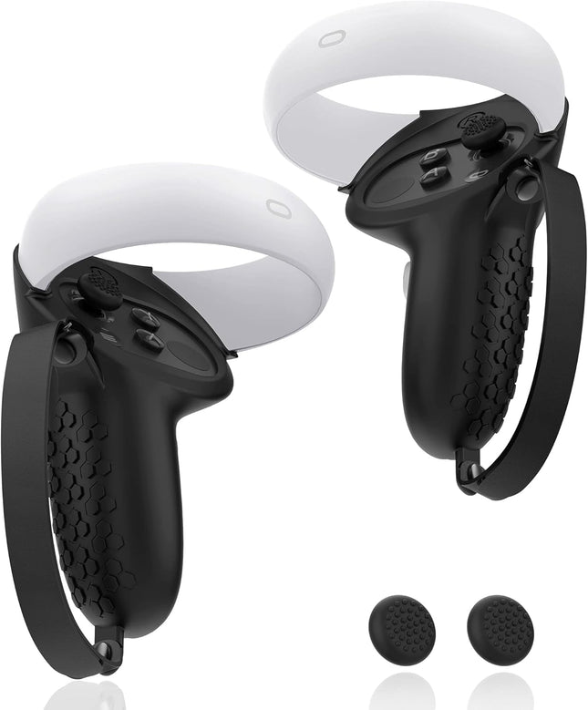 Controller Grip for Oculus Quest 2 Accessories Grips Cover for VR Touch Controllers Covers Protector with Non-Slip Thumb Grips 1Pair Black