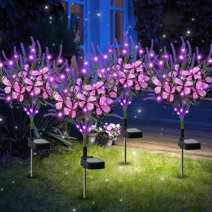 Solar Garden Lights 4Pack Solar Flowers Lights Outdoor