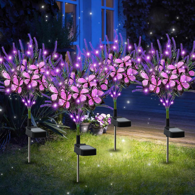 Solar Garden Lights 4Pack Solar Flowers Lights Outdoor