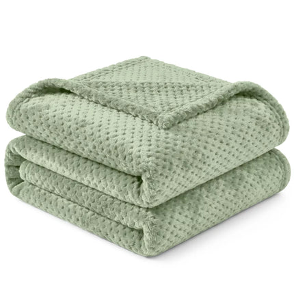 PAVILIA Soft Waffle Blanket Throw for Sofa Bed, Lightweight Plush Warm Blanket for Couch