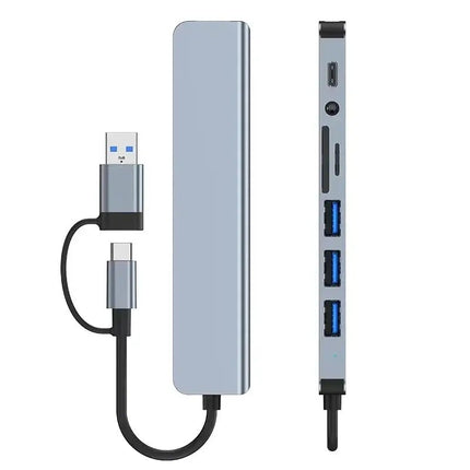 8 in 2 USB C Hub USB 3.0 SD TF Card Reader Audio Adapter Dock for Laptop Mac