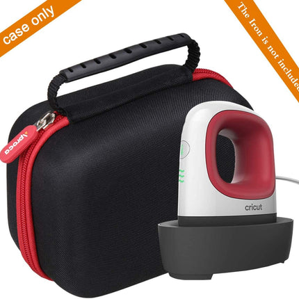 Case Compatible with Cricut Easypress Mini Heat Press, Storage Portable Bag for Machine and Accessories -Black with Red Zipper (Case Only)