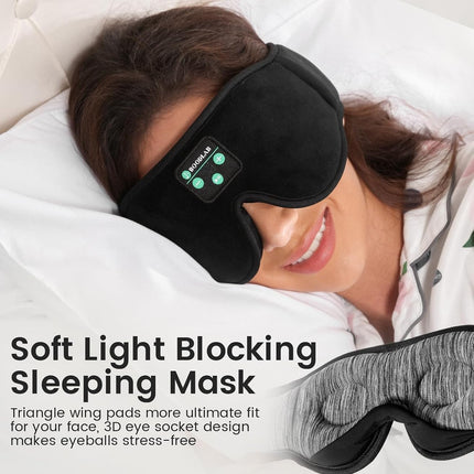 Bluetooth Sleep Mask, Sleep Mask with Bluetooth Headphones, Sleeping Headphones for Side Sleepers Travel Yoga, Cool Tech Gadgets Unique Gift for Valentine'S Mother'S Day Birthday Christmas