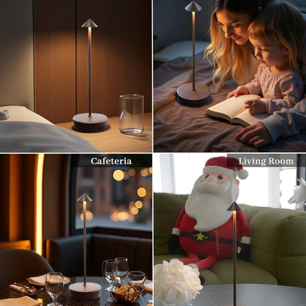 2 Packs Cordless Rechargeable Table Lamp 7200Mah Portable Touch Control LED Dimmable Rechargeable Table Lamp for Bedroom Reading(2 Packs Brown)