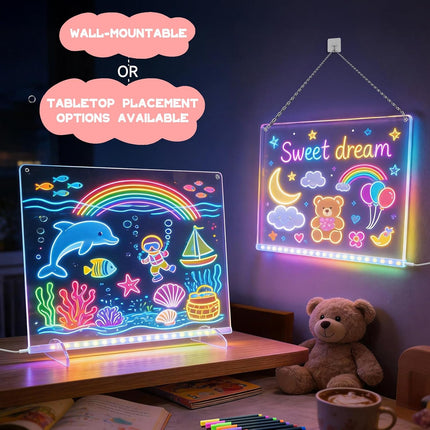 16" Led Drawing Board for Kids with 13 Light Effects