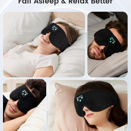 Bluetooth Sleep Mask, Sleep Mask with Bluetooth Headphones, Sleeping Headphones for Side Sleepers Travel Yoga, Cool Tech Gadgets Unique Gift for Valentine'S Mother'S Day Birthday Christmas