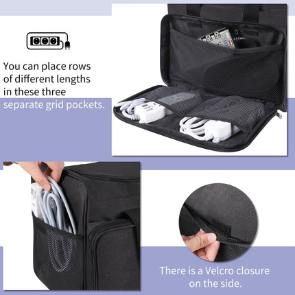 Cable Organizer Bag,Cable Management Box Cord Organizer Case