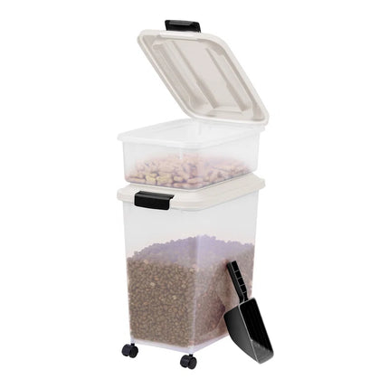 IRIS 41 Lbs. Airtight Pet Food Container | Dog & Cat Food Storage Bin | Treat Box with Scoop