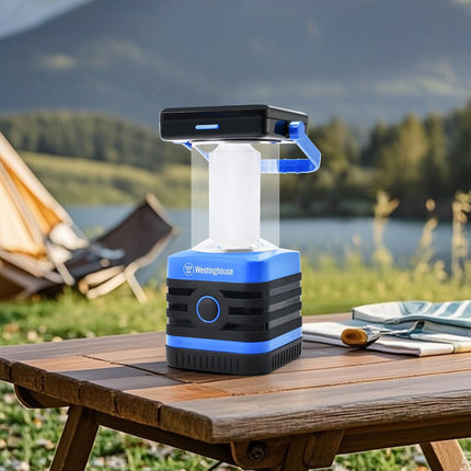 Solar Rechargeable Camping Lantern, 1000 Lumen LED Lantern, 5 Lighting Modes, IPX4 Water Resistant for Camping and Hiking