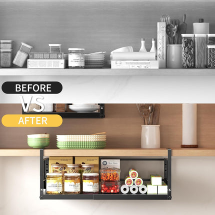 Pruebox under Shelf Storage Basket Organizer Adjustable Heavy Duty Hanging