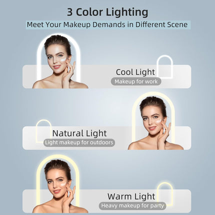 Rechargeable Travel Makeup Mirror with Lights Small 10X Magnify