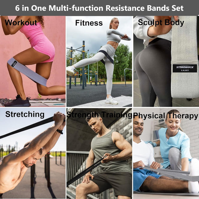 Fabric Resistance Bands for Working Out, 3 and 4 Levels Booty Bands Long Resistance Bands for Women and Men | Elastic Bands for Exercise Bands Resistance Workout Bands Resistance