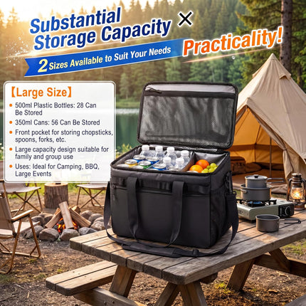Nsulated Cooler Bag 38L Leakproof Soft Cooler Dual Compartment Waterproof Beach Ice Chest,Collapsible Bag Organizer Holds 50 Cans for Camping Picnic Travel Fishing Grocery Sports Event