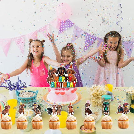 25 Dachshund Cake Toppers - Dachshund Dog Cake Decorations for Parties & Birthdays