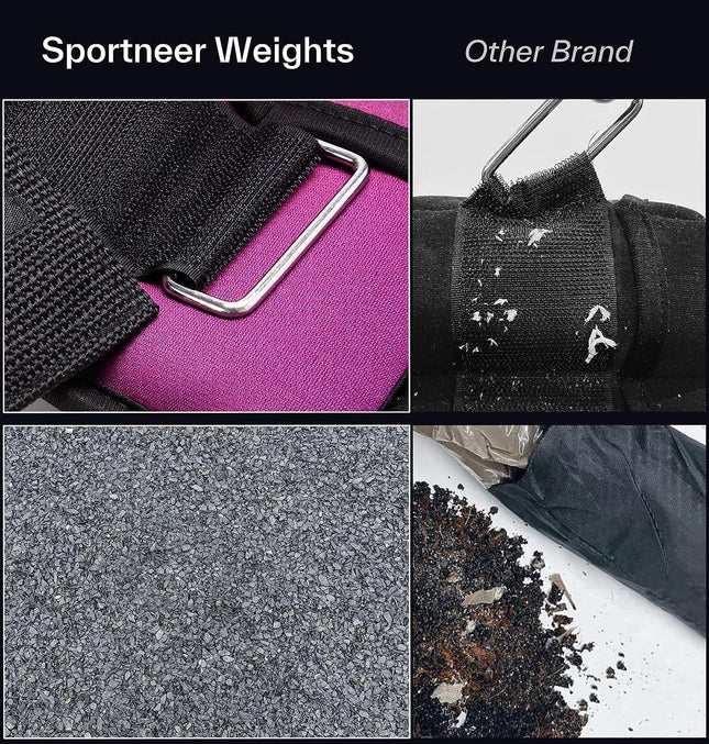 Adjustable Ankle Weights, 2-7 Lb per Pair, Removable Weights