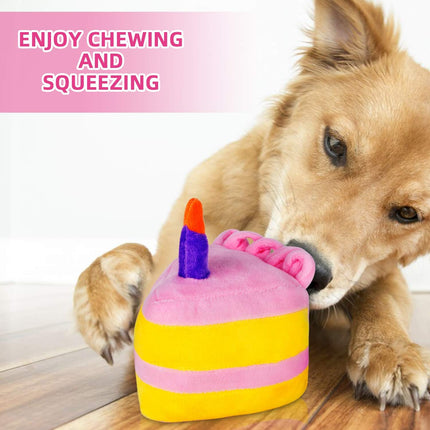 Dog Birthday Cake, Dog Birthday Party Supplies, 2PCS Squeaky Dog Toys, Puppy Birthday, Dog Gift Box with Birthday Bandana, Birthday Hat, Cute Dog Toys Large