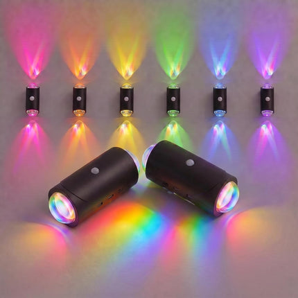 Motion Sensor Night Light, USB-C Rechargeable RGB Wall Light 2PACK