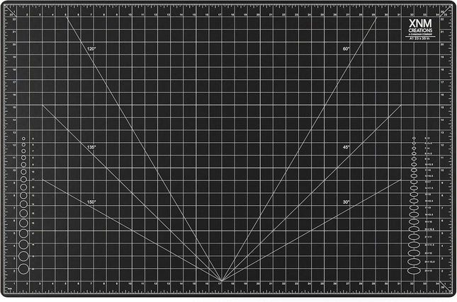 XNM Premium Self Healing Cutting Mat - 24 Inches by 36 Inches - A1, 3 Layer Quality PVC Construction - Dual Sided, Imperial and Metric Grid Lines - Perfect for Cutting, Sewing, and Crafts