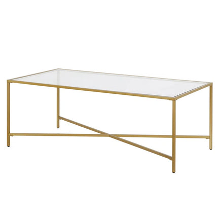 Henley 48" Glass and Steel Coffee Table