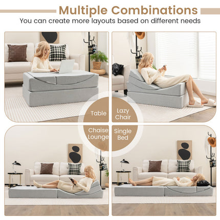 4-In-1 Convertible Folding Sofa Bed with High-Density Foam