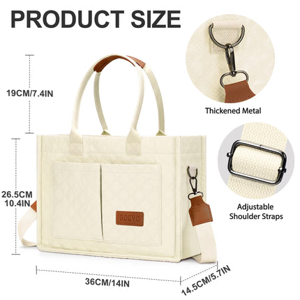 Quilted Tote Bags for Women, Lightweigh Puffy Tote Bag, Quilted Woman Bag for Work Travel(Beige)