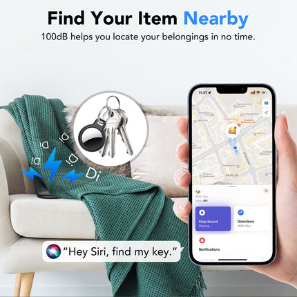 Air Tracker Tag, Bluetooth Tracker-4Pack, Bluetooth Item Finder Compatible with Apple Find My (Ios Only), IP68 Waterproof, Replaceable Battery, Item Locator for Keys/Bags/Wallets Black, FCC Approved