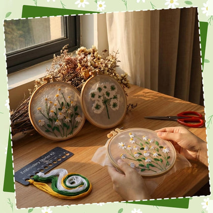 3 Sets Embroidery Kit for Beginners