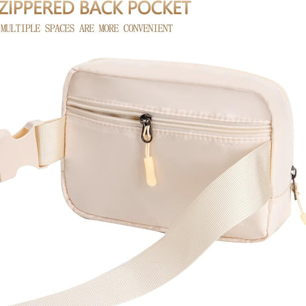 Belt Bag Fanny Pack Crossbody Bags for Women Everywhere Belt Bag (Ivory)