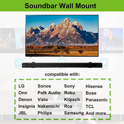 Adjustable Soundbar Mount, Lockable & Universal Fit, Anti-Slip