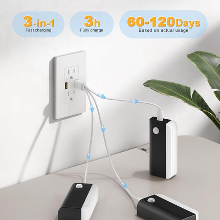 Motion Sensor Rechargeable Night Lights, 3 Modes 3CCT 3Pack,Black