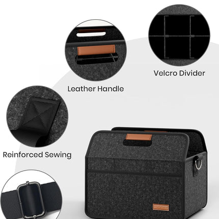 6-Cup Felt Drink Carrier Bag with Handle & Shoulder Strap