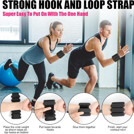Wrist & Ankle Weights for Women, Wearable Strong Arm & Leg Weights Set of 2(1Lbs Each), Adjustable Ankle Weights for Walking, Yoga, Dance, Barre,Gym,Exercise,Pilates,Walking Running