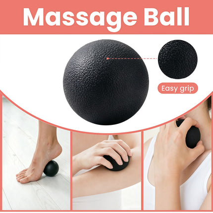 6 In1 Black Foam Roller Set with Massage Roller, Massage Ball, Chest Expander,And Resistance Band