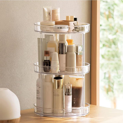 360 Rotating and Stackable Makeup Organizer with 2 Drawers