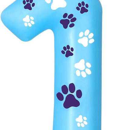 Blue Dog Paw Birthday Number Candles