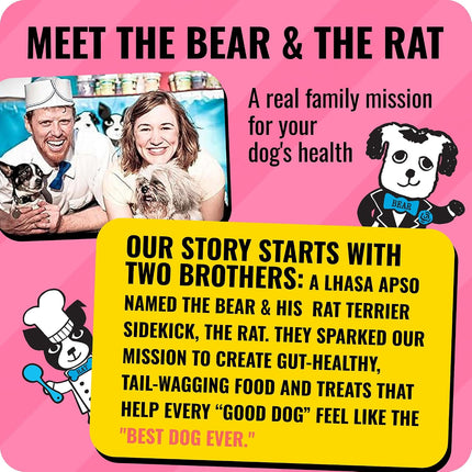 The Bear & the Rat Dog Birthday Cake Mix for Dogs, Peanut Butter Flavor, Makes Dog Birthday Cake & Cupcakes, Gluten-Free Dog Treat Baking Mix, Made in USA, 7.5 Oz