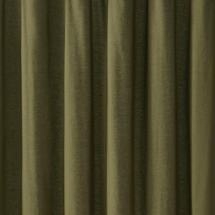Solid Cotton Percale Olive Green 50X96 Window Curtain Pair, Solid Color Themed, Oeko-Tex Certified Confidence