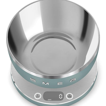 SMEG Contemporary Digital Kitchen Scale with Removable Bowl (Jade)