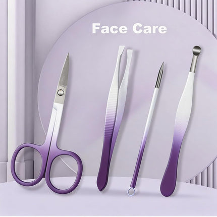Manicure Set, 10 Pcs High-Carbon Steel Nail Clippers Set, Portable Mini Manicure and Pedicure Kit, Travel Grooming Nail Kit with Leather Bag for Men and Women