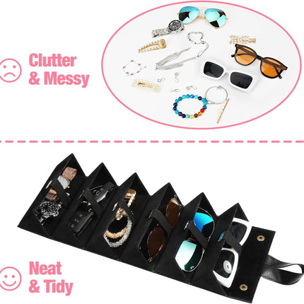 Sunglasses Organizer, Travel Glasses Case Storage Portable Sunglasses Storage Case for Women Men