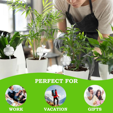 6 Pack Plant Watering Globes Top Fill, Self Watering Planter Spikes Insert
