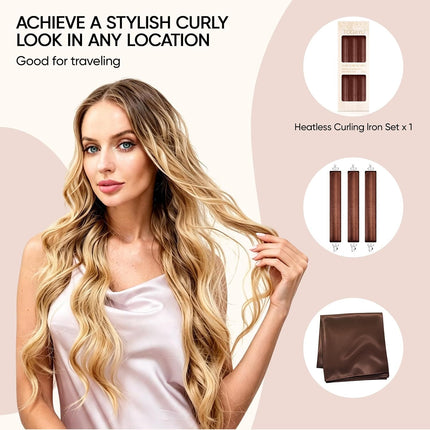Heatless Curls Overnight Hair Care Set - Jumbo Velvet Hair Curlers