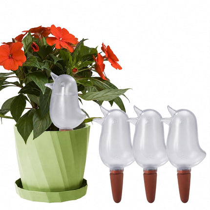 4 Pack Self Watering Spikes for Indoor Plants, Plant Watering Devices with Bird Shape, Automatic Irrigation Spikes for Potted Plants, Vacation Plant Waterer System (Transparent)