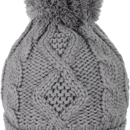 3 in 1 Women Soft Warm Thick Cable Knitted Hat Scarf & Gloves Winter Set