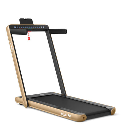 2.25 HP 2-In-1 Folding Walking Pad Treadmill with Dual Display and App Control