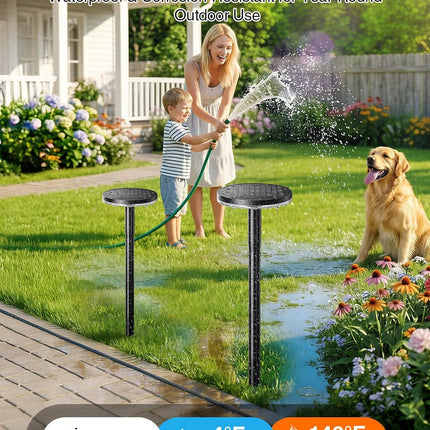 3X Larger & Taller Solar Pathway Lights Outdoor, 2 Pack Metal Solar Powered Garden Lights Waterproof, 2 Lighting Modes Adjustable Solar Landscape Path Lights for outside Yard Walkway Driveway