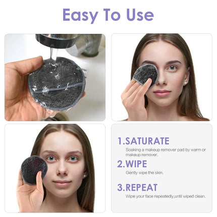 Reusable Makeup Remover Pads,Round 3.15Inch,16 Pack,Darkgrey