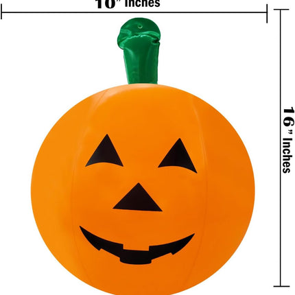 3-Count Halloween Summerween Pumpkin Inflatable Beach Ball Decorations, Summerween 16" Tall, Halloween Pumpkin Toy (3-Pack)