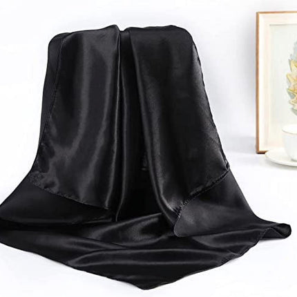 35” Large Satin Square Head Scarf - 2Pcs Silk Floral Head Scarves Women Hair Scarves Hair Bandanas