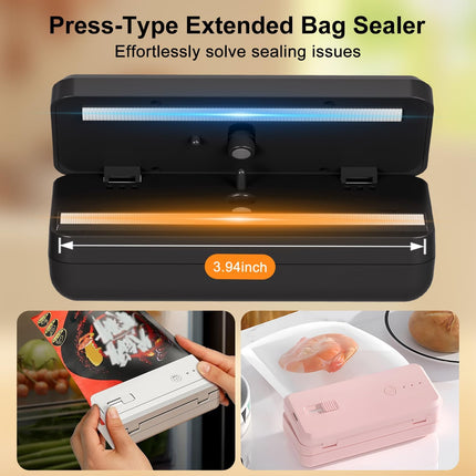 Mini Bag Sealer Rechargeable Plastic Bag Sealer with Magnet &Cutter